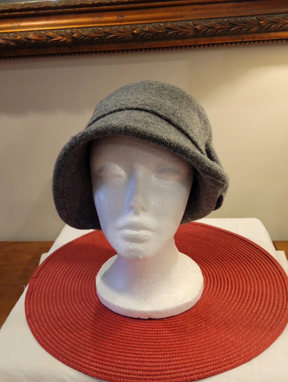 👠EUC~ SIGGI Classic Gray Wool Cloche Hat